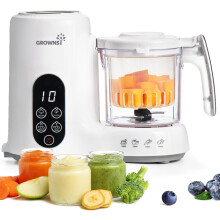 Grownsy Baby Food Maker with Steam Basket, One Step Baby Food Processor Steamer Puree Blender Grinder Mills Machine, Auto Cooking Grinding and Steril