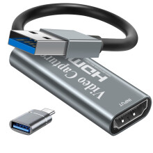 video capture card, Papeaso 4K HDMI to USB capture card, Full HD 1080p video capture device, HDMI Video Game Capture for Editing Video/Games/Streamin
