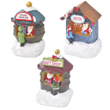 3 X Leuchtende Weihnachtshaus-Szene, Weihnachtsmann, Ferienhaus, Weihnachtsschmuck, Winterszene für Den Schreibtisch zu Hause