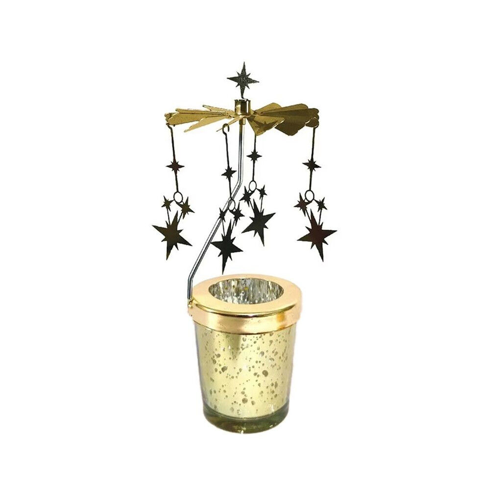Semoic Rotating Candle Holder Candlelight Dinner Props Rotating Projection Candle Holder,Star