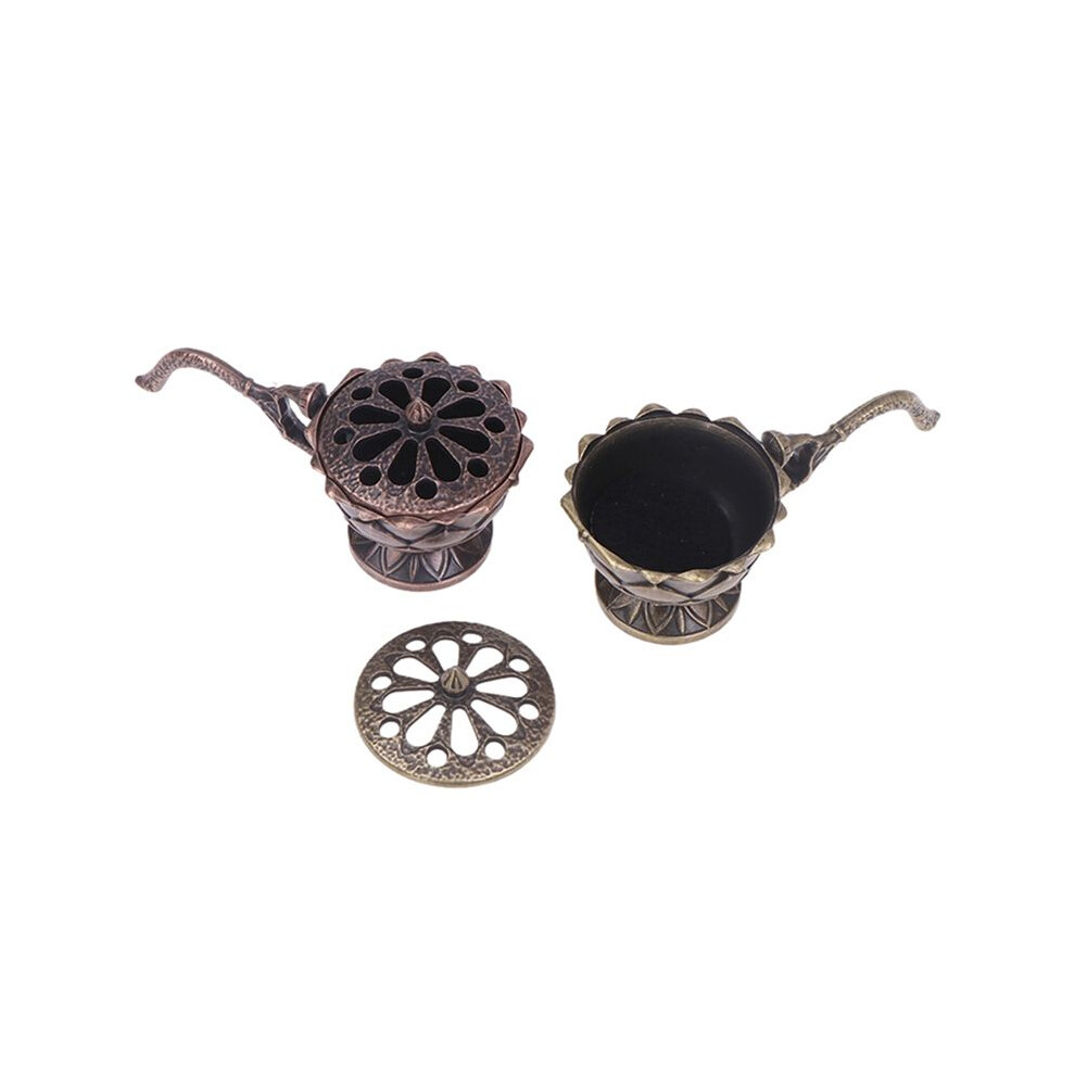 Semoic Lotus Incense Burner Incense Holder With Handle Lotus Hollow Incense Stick Burner Crafts Home Decoration