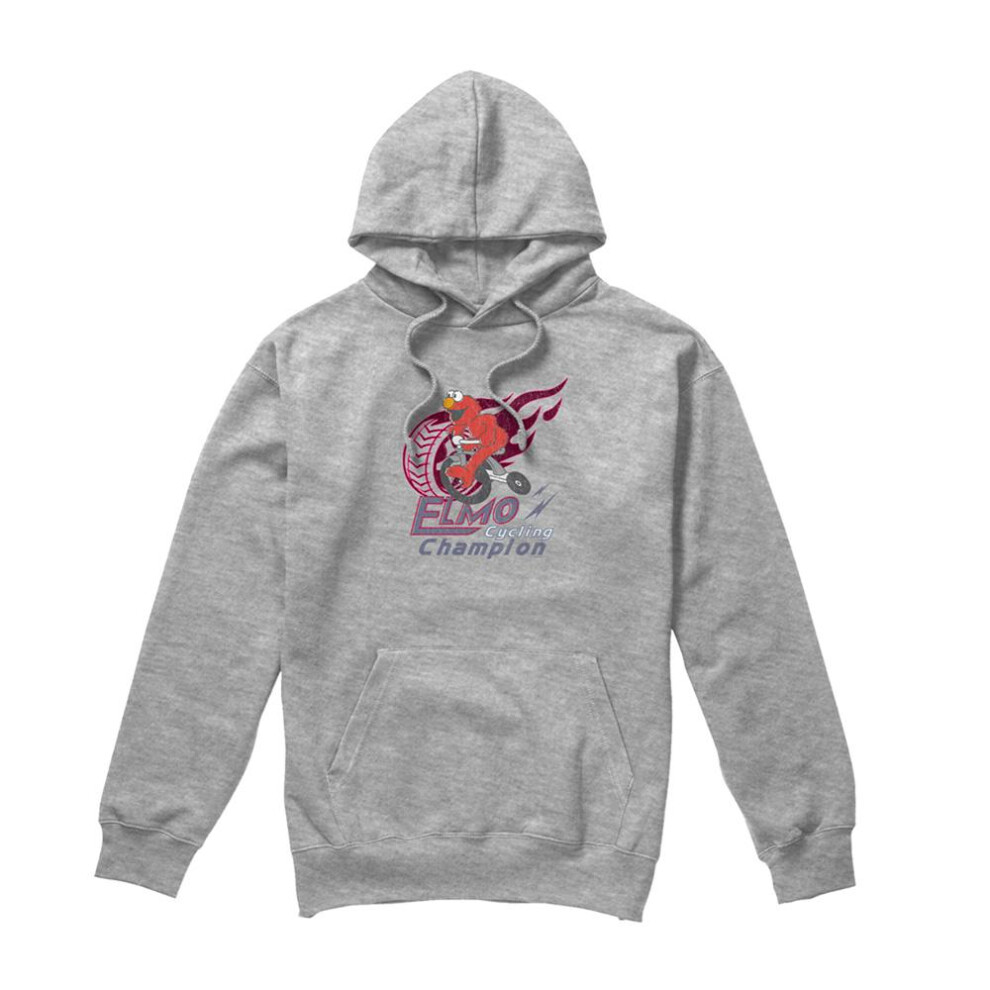 Sesame Street (S, Athletic Heather) Unisex Adult Cycle Champion Elmo Heather Hoodie Multicoloured