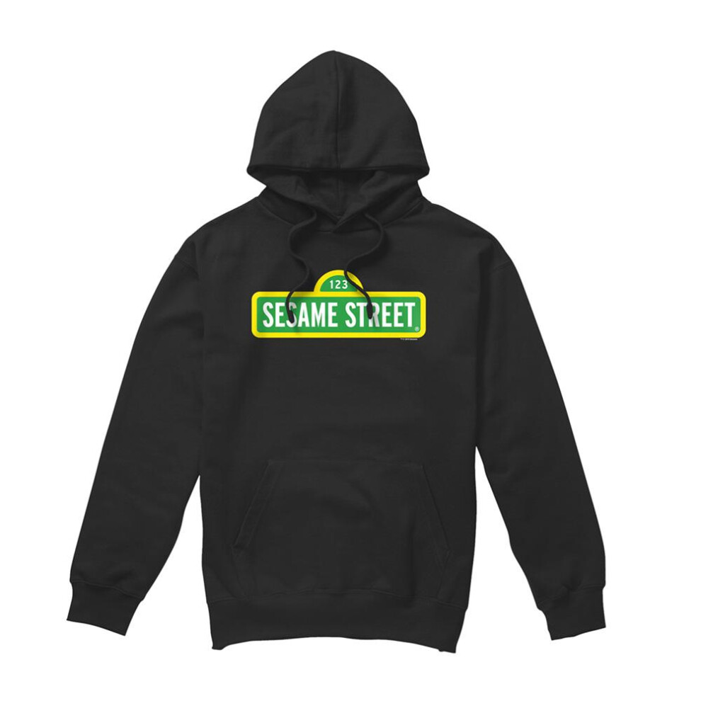 Sesame Street (L, ) Unisex Adult Logo Hoodie Black