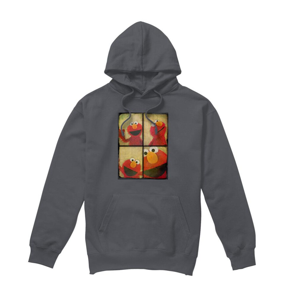 Sesame Street (Xl, Charcoal) Unisex Adult Elmo Photobooth Hoodie Multicoloured