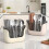 Multifunctional Kitchen Cutlery Holder with Drain Storage, 3-Compartment Flatware Organizer, Home Kitchen Accessories A 6