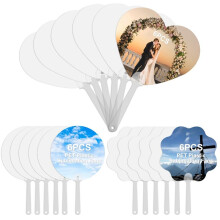 18 PCS Sublimation Fans Blank, PET Plastic Sublimation Hand Fans for Church Parties Graduation Party Favors