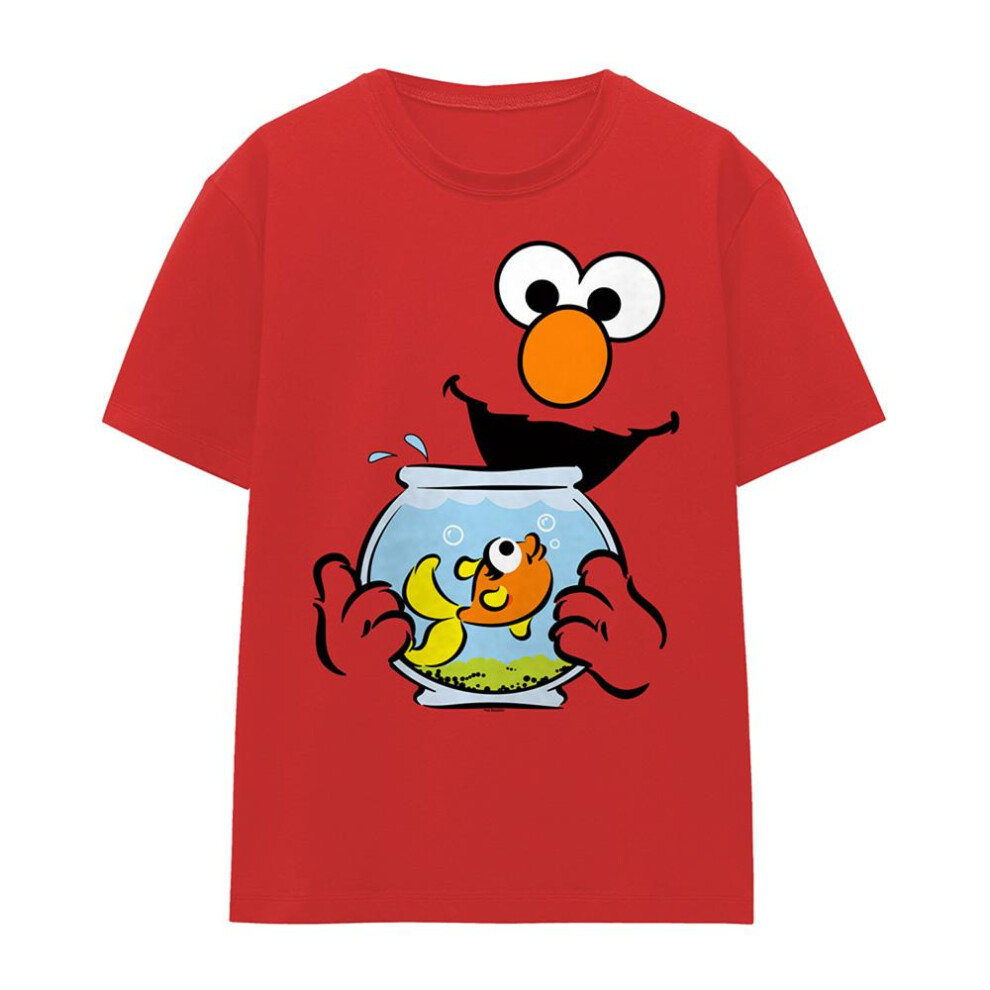 Sesame Street (M, ) Womens/Ladies Elmo & Dorothy Face T-Shirt Red