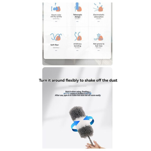Household Use Duster Household Dusting Ceiling Cleaning Extended Telescopic Duster Cleaning Duster B 1
