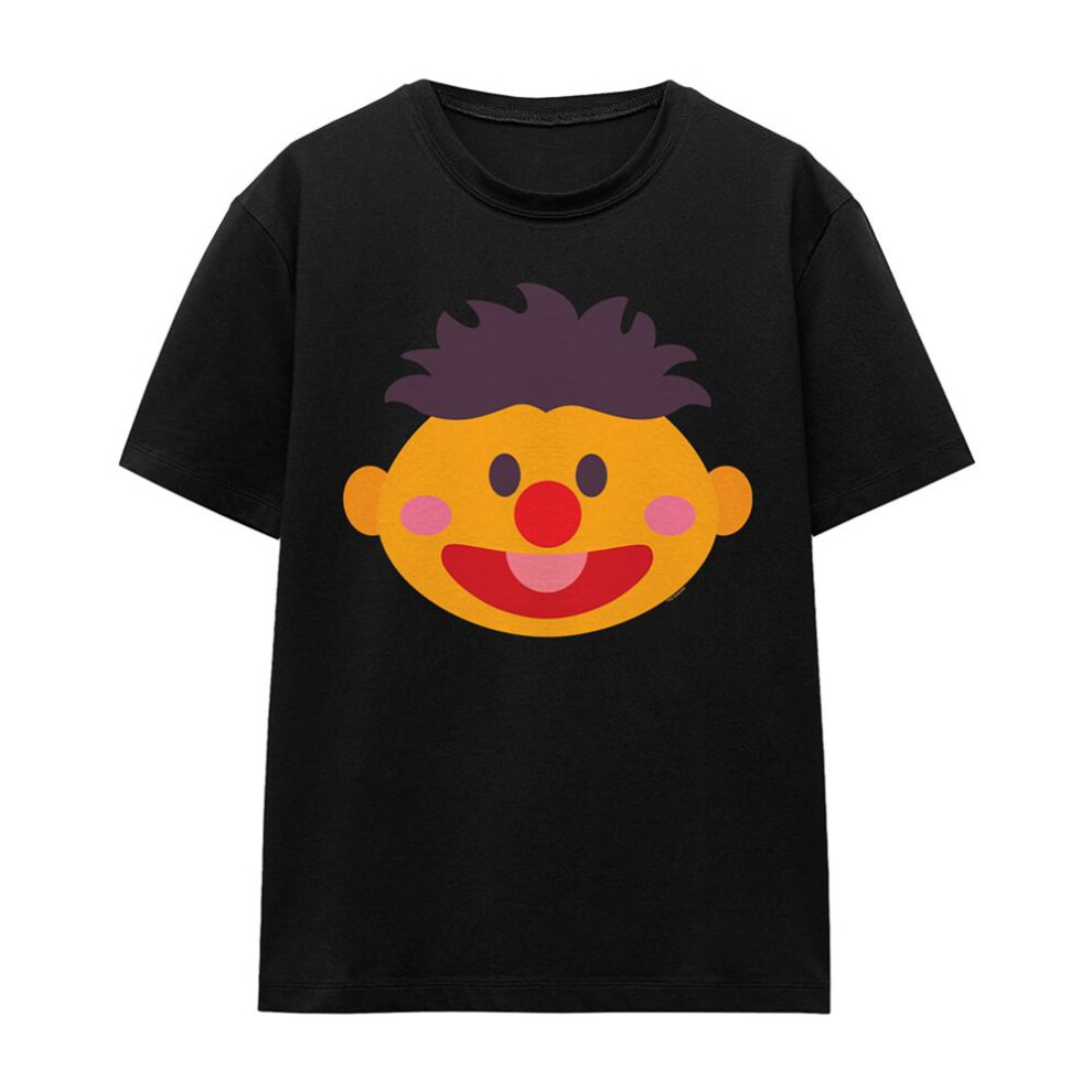 Sesame Street (M, ) Womens/Ladies Ernie Kawaii Face T-Shirt Black