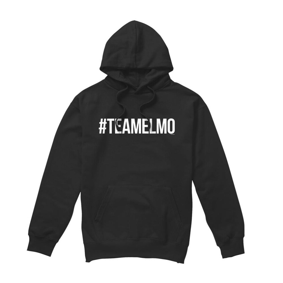 Sesame Street (S, ) Unisex Adult Elmo Team Hoodie Black