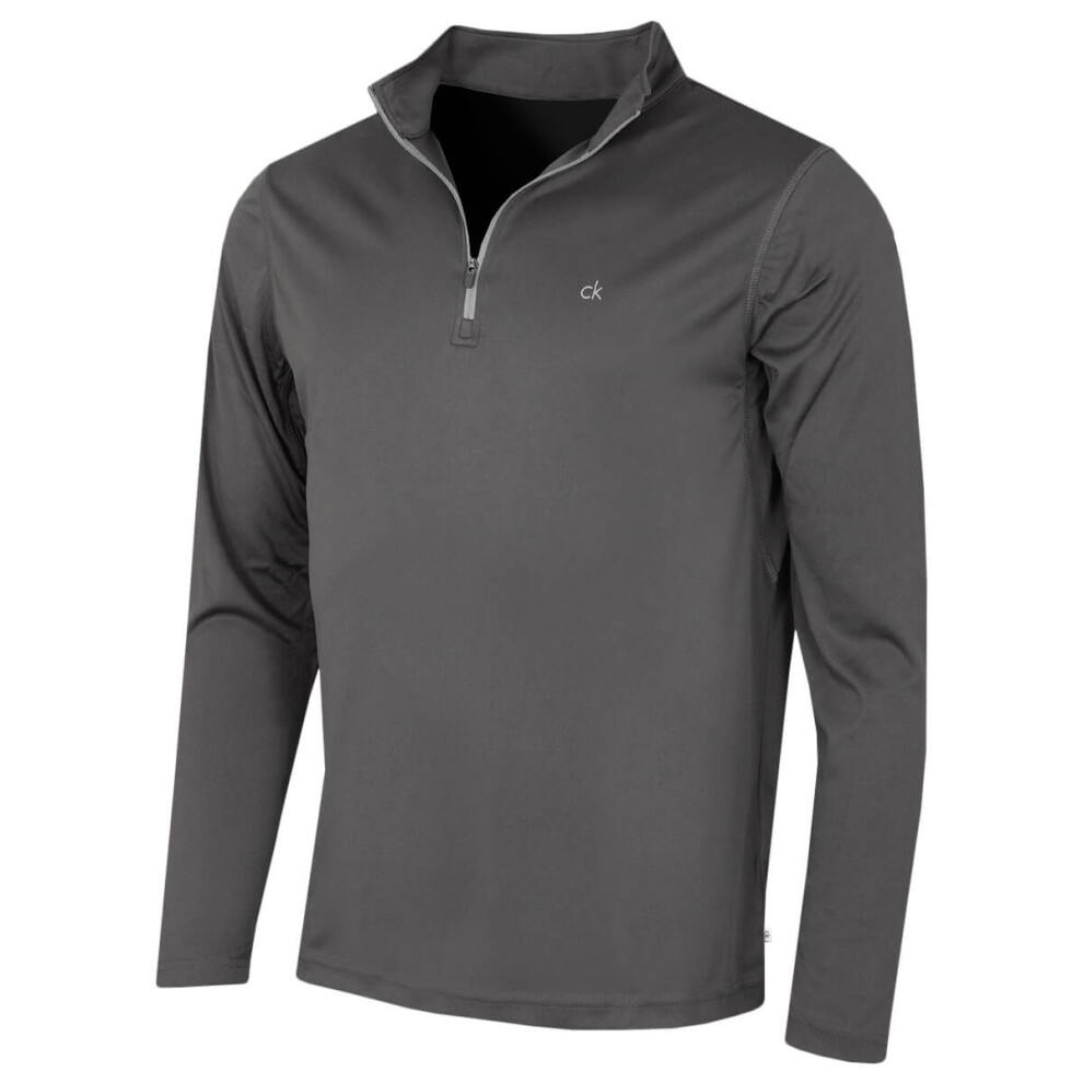 Calvin Klein (L, Slate) Mens 2026 Harlem 1/4 Zip Lightweight Technical Ck Golf Sweater Not,Specified