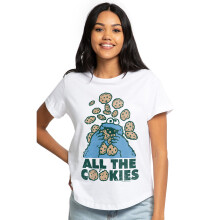 (M, White) Sesame Street Womens/Ladies All The Cookies Classic T-Shirt