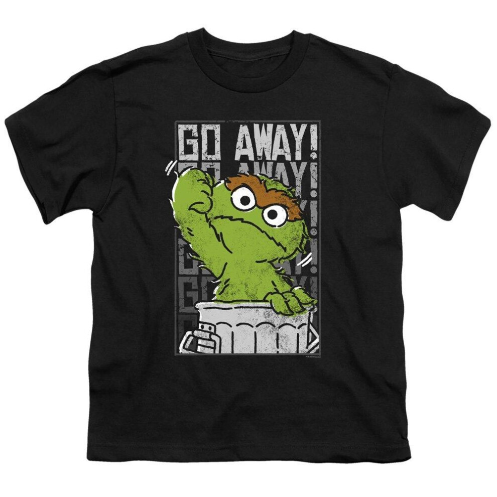 Sesame Street (5-6 Years, ) Childrens/Kids Go Away T-Shirt Black