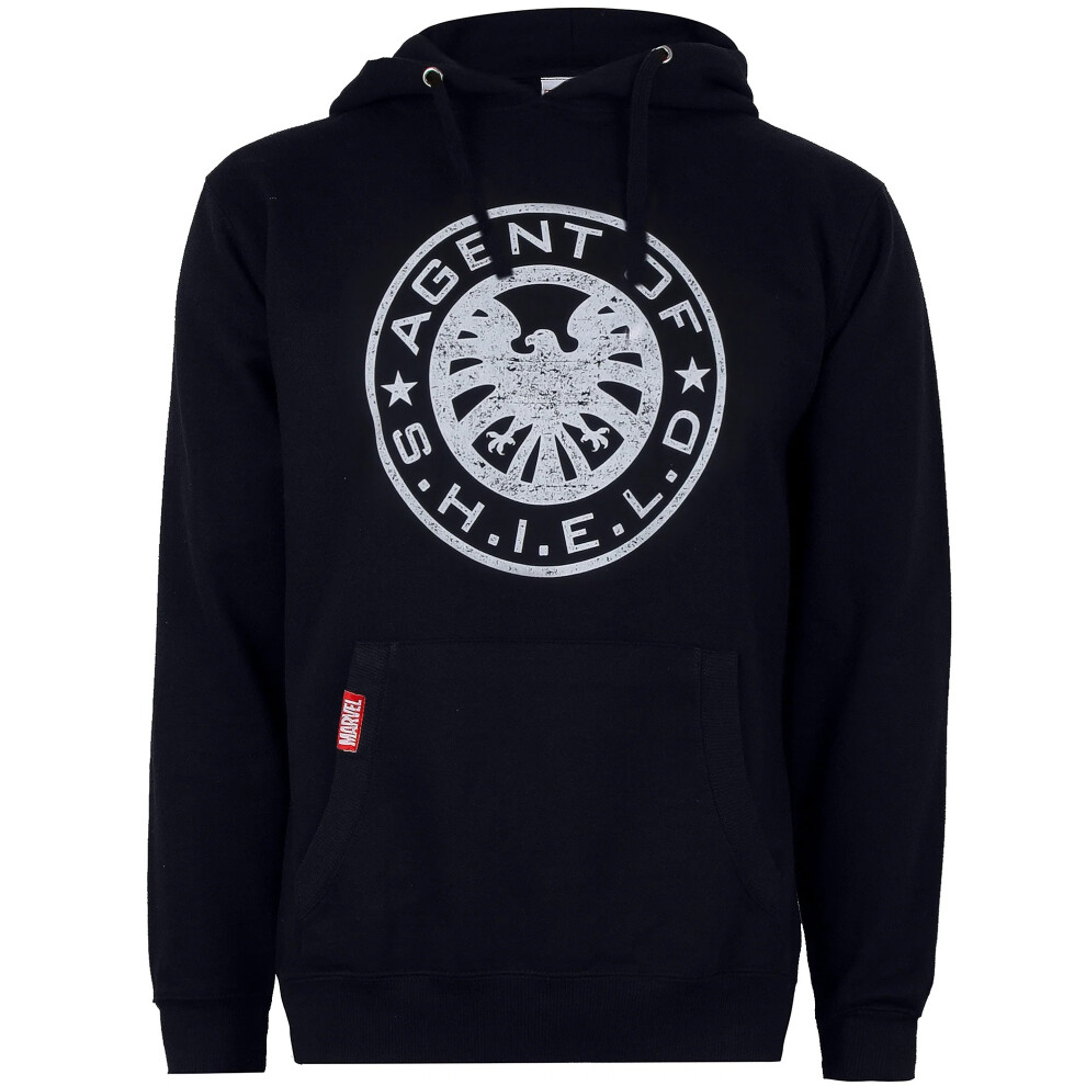 Marvel (Xl, Navy/White) Mens Shield Hoodie White