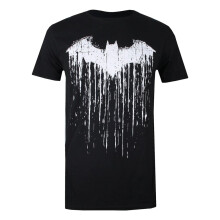 (L, Black) Batman Mens Paint T-Shirt