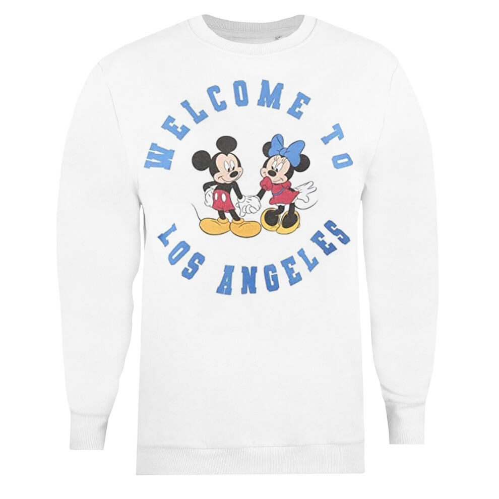 Disney (Xl, White) Womens/Ladies Los Angeles Mickey & Minnie Mouse Sweatshirt