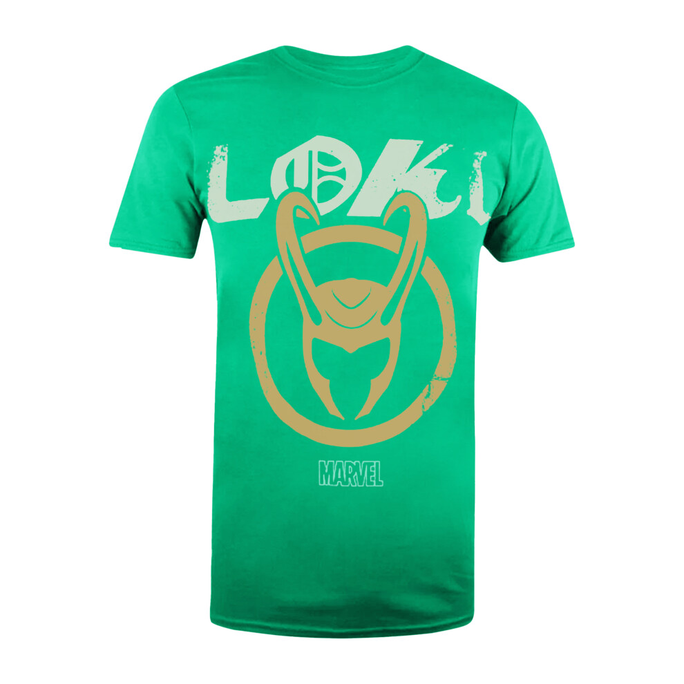 Marvel (M, Kelly ) Loki Mens Emblem Cotton T-Shirt Green
