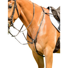 (Warmblood, Dark Brown) Collegiate ComFiTec Opulux Padded Leather Breastplate With Running Martingale