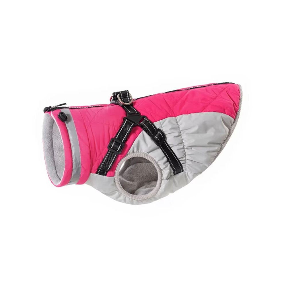 Semoic Waterproof Pet Jacket With Harness Winter Warm Dog Clothes For Small Large Dogs Labrador Coat Chihuahua French Bulldog A