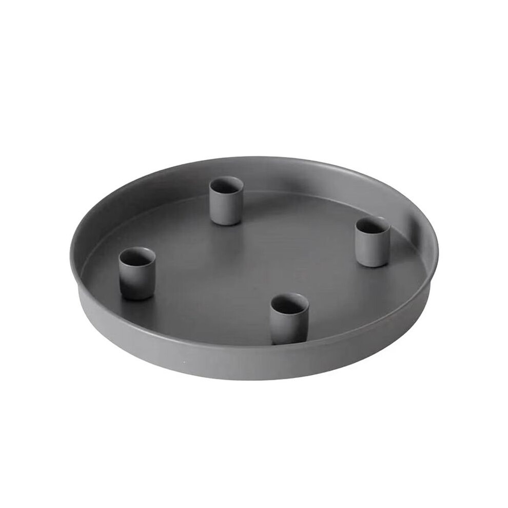 Semoic Round Tray With 4 Magnetic Candle Stand Movable Diy Candle Holder Decorative Candlestick Holder For Home Desktop Decor