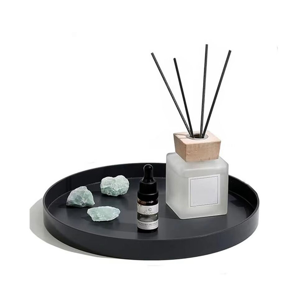 Semoic Round Tray With 4 Magnetic Candle Stand Movable Candle Holder Decorative Candlestick Holder For Home Desktop Decor