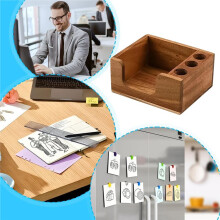 Notizblockhalter Aus Holz, Schreibtisch-Organizer, Aufbewahrungssystem für Post-Its, für Wohnzimmerregal, Schrank