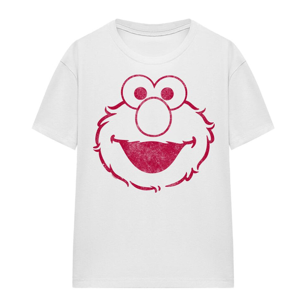 Sesame Street (Xl, ) Womens/Ladies Elmo Mono T-Shirt White