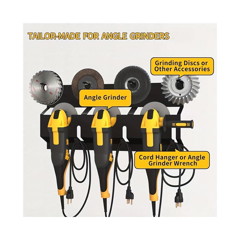 Angle Grinder Holder Wall Mount With Discs Hook Rack For Garage Workshop Storage 4712984137332