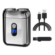 Rasoir Électrique Pratique à Double Tête, Chargement Magnétique, Rasage Intégral pour Hommes, Tondeuse Lavable A