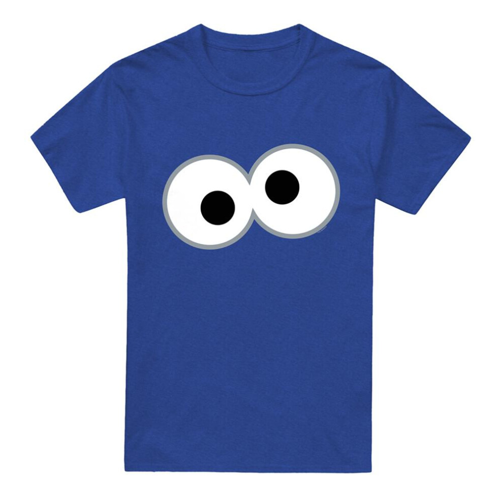Sesame Street (3Xl, Royal ) Unisex Adult Cookie Monster Eyes Heather T-Shirt Blue