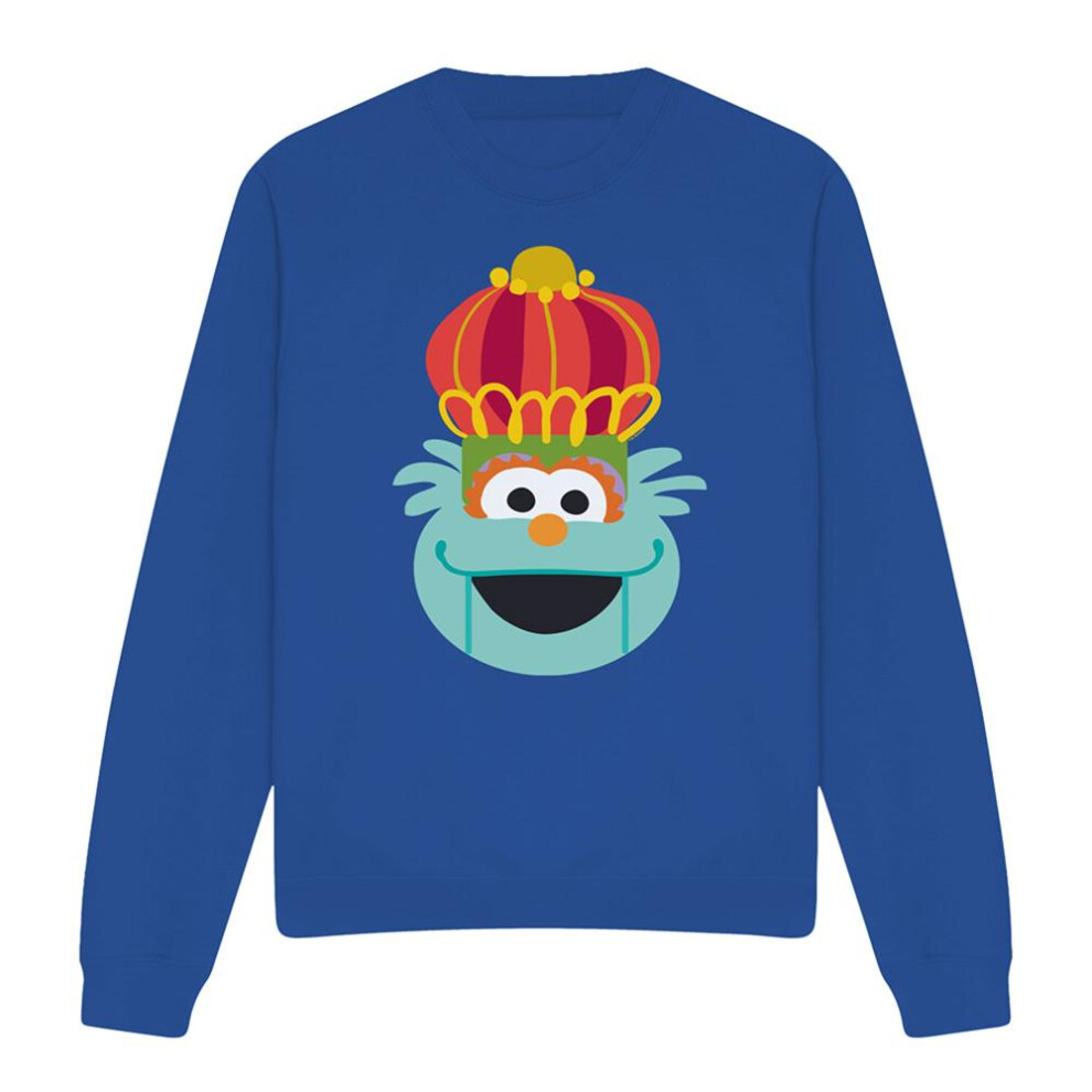Sesame Street (L, Royal ) Unisex Adult Rosita Nutcracker Christmas Sweatshirt Blue