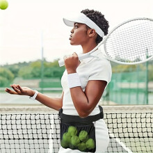 1 Stuk Tennisbalbandhouder, Heuptasje met Verstelbare Riem, Oxford-Stof Mesh Tasje voor Buitensporten en
