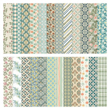 24 Feuilles de Papier Scrapbooking 30,5 X 30,5 cm (12 X 12 Pouces) Double Face, Motif Floral Bohème, Papier Décoratif pour Loisirs Créatifs