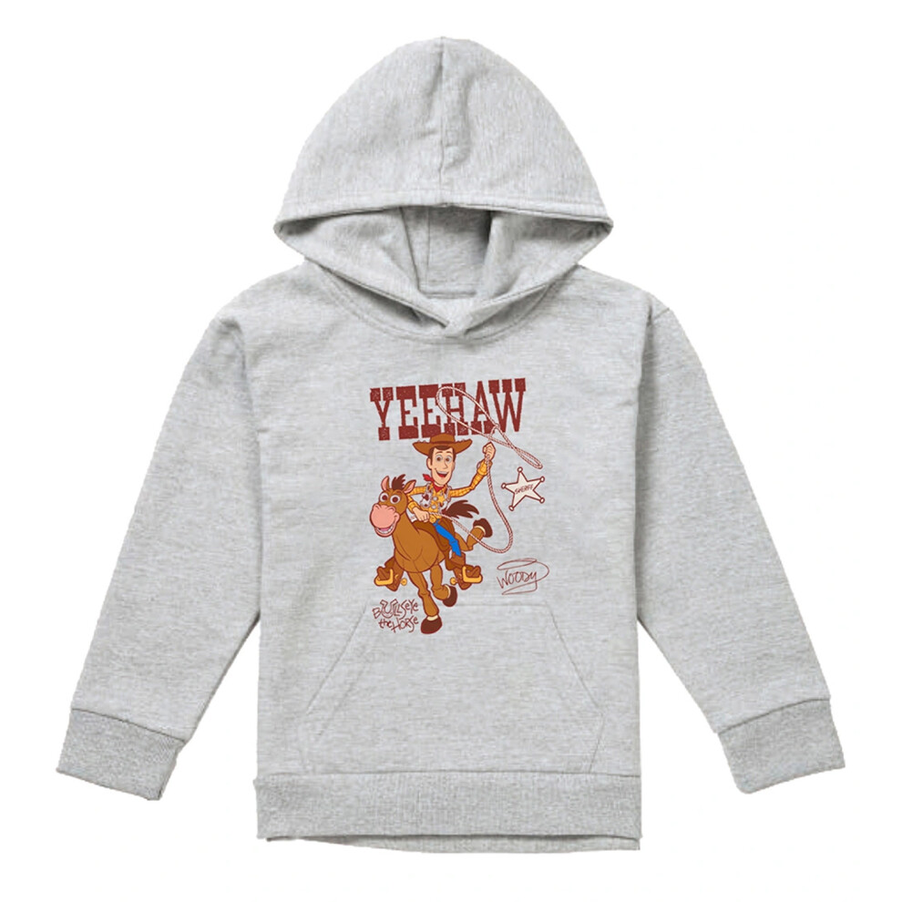 Toy Story (7-8 Years, Athletic Heather) Childrens/Kids Yeehaw Woody And Bullseye Heather Pullover Hoodie