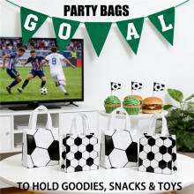 28Pcs Soccer Goodie Snack Gift Bags, Soccer Party Favor Bags with Handles for Sports Team, for Football Game Souvenirs