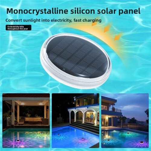 Intelligent Light Control Solar Float Light Colorful Gradual Change Home Ambient Light Outdoor/Pool/Courtyard Floodlight