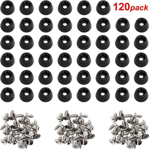 480 Pcs de Tábua de Corte Macia Pés de Borracha com Parafusos de Aço Inoxidável 0,28 x 0,59 para Móveis, Eletrônicos e Eletrodomésticos 2