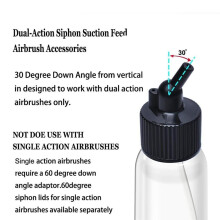 10pcs Airbrush Siphon Feed Jar, 30CC Plastic Bottles with Dual-Action Lid Adapter and Caps Airbrush Accessories