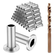 50Pcs Stainless Steel Protector Sleeves for 1/8" 5/32" or 3/16" Deck Cable Railing, for Wood/Composite Posts, 316 Marine