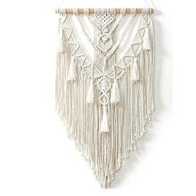 Tapisserie Murale en Macramé de Coton, Faite Main, Style Bohème, Décorative, Tissée, pour Chambre ou Balcon