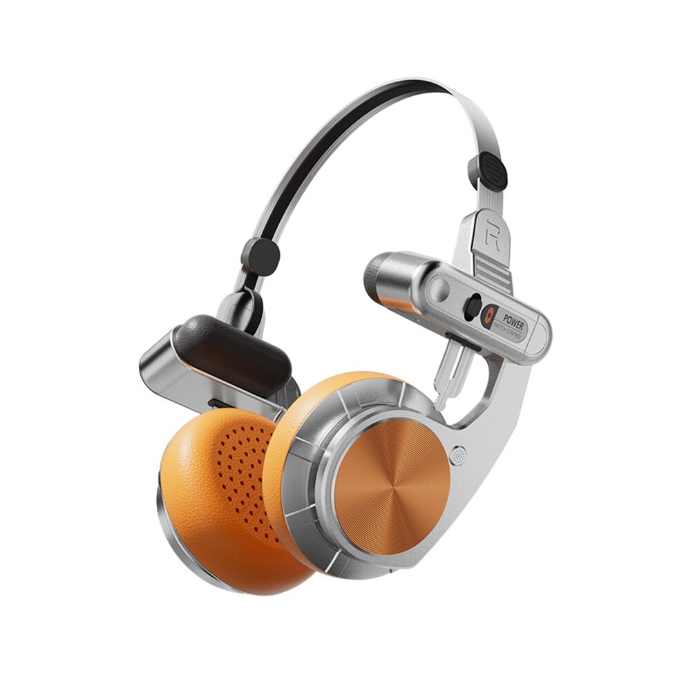 Retro Headphones Wireless Headphones -Ear Headphones Hifi Wireless Foldable Noise Canceling Headphone Orange 4714212677467