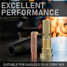 Accessoireset voor Fluxkernlasbrander, 24-Delig, 20x .035 Tips, 2x Fluxkern Nozzles en 2x Diffusers, voor 14AK-Lassen