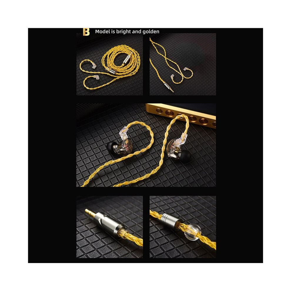 2Pcs Qkz Earphone Upgrade Cable 8 Core Plated 2Pin 0.75Mm 3.5Mm Hifi Iem Cable For Qkz Zxn Zxt Wired Headphones Silver 4711551431873