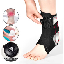1Pcs Compression Ankle Brace for Women Men, Adjustable Straps with Protective Guards for Basketball Volleyball Football