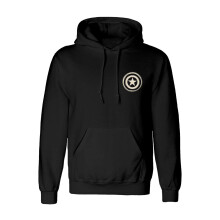(XL, Black) Captain America Unisex Adult Linocut Hoodie