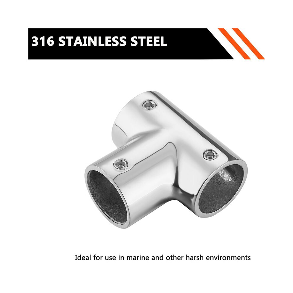 4 Pack Boat Handrail Tee, 316 Stainless Steel 90 Degree Marine T Connector T Joint For Yacht Deck Railing 22Mm 4712858669242