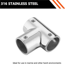 4er-Pack Bootsgeländer-T-Stück, 90-Marine-T-Verbinder Aus Edelstahl 316, T-Verbindung für Yachtdeckgeländer, 25 mm