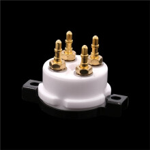 4-Pins Vacuümbuisvoet voor 2A3 300B 40 45 50 5Z3 811 101D Buizen, 24-Karaats Verguld Messing, Hifi Vintage Buizenversterker Doe-Het-Zelf B