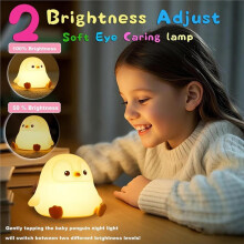 Pinguin-Nachtlicht für Den Kindergarten, LED-Nachtlicht Aus Weichem Silikon, Dimmbar, Ideal für Schlafzimmer und Studentenwohnheim.
