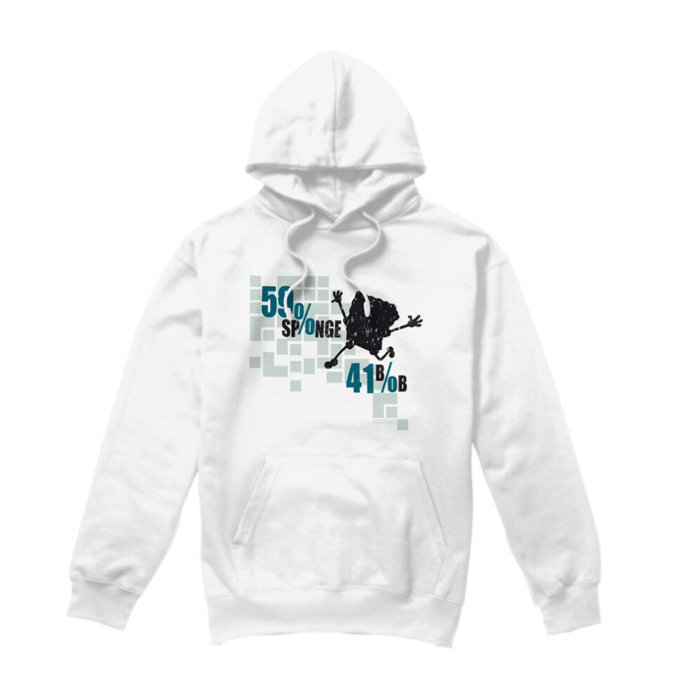 Spongebob Squarepants (Xxl, ) Mens 59% Sponge 41% Bob Hoodie White
